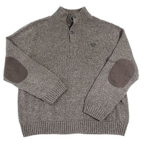 Chaps Mock neck sweater with Elbow Patches